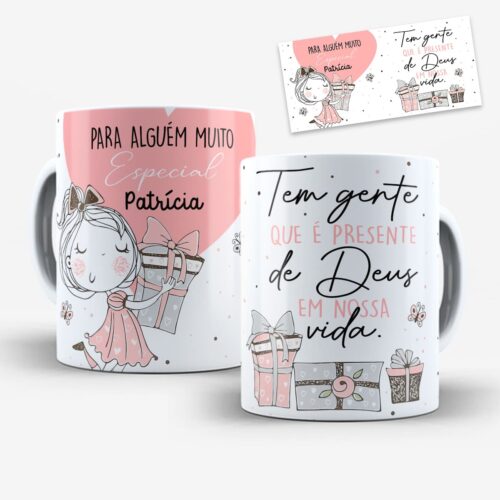 Arte Para Caneca Amiga Tem Gente Que é Presente de Deus - Arquivo Digital Sublimação