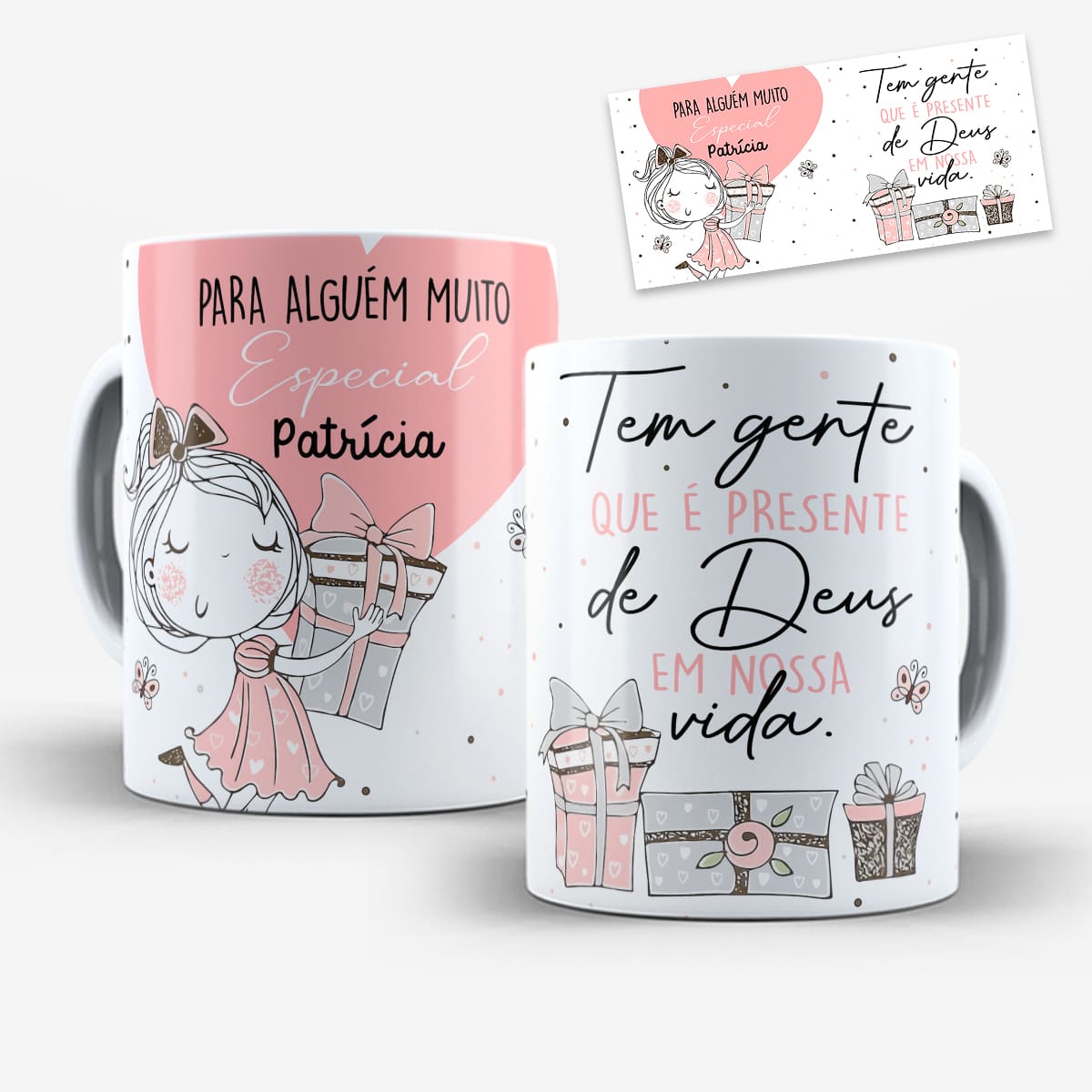 Arte Para Caneca Amiga Tem Gente Que é Presente de Deus - Arquivo Digital Sublimação