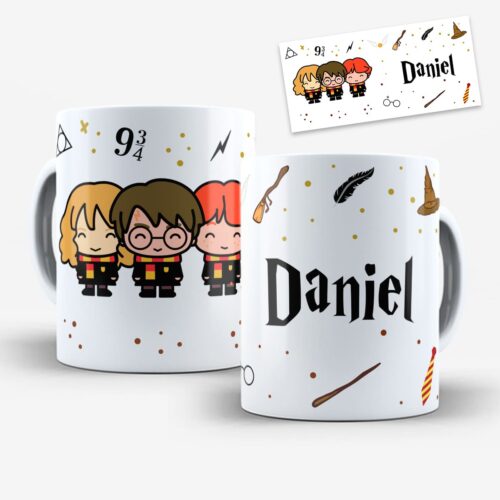 Arte Para Caneca Harry Potter Com Nome - Arquivo Digital Sublimação