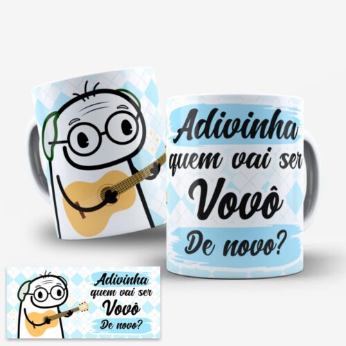 Arte Para Caneca Adivinha Quem Vai Ser Vovô de Novo - Arquivo Digital Sublimação