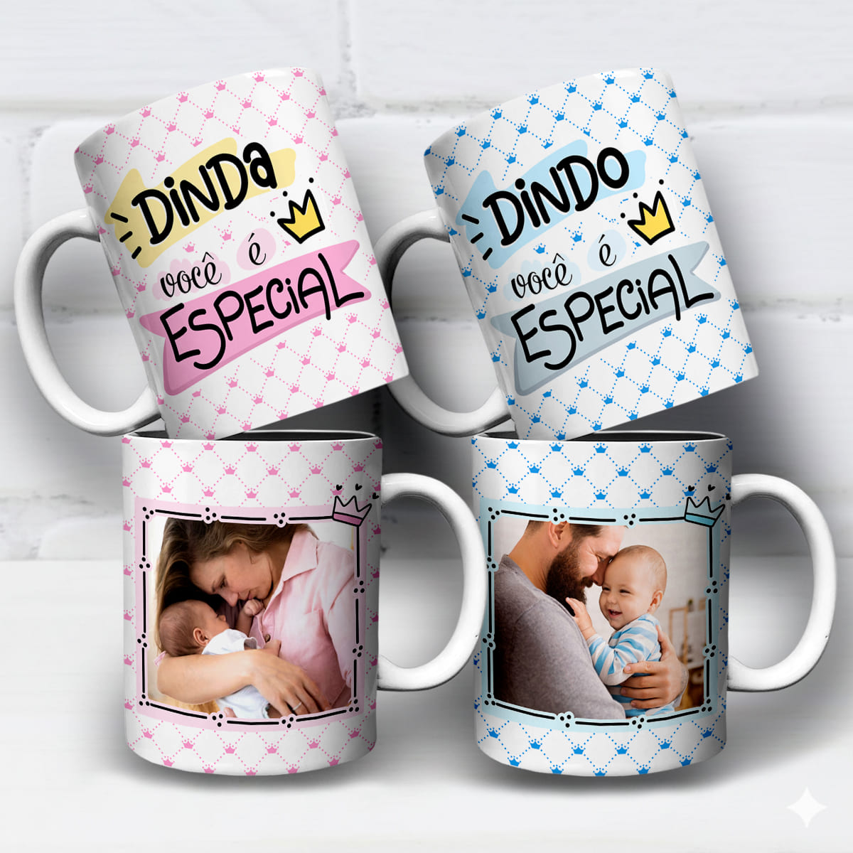 Arte Para Caneca Dindo e Dinda Você é Especial Com Foto - Arquivo Digital Sublimação