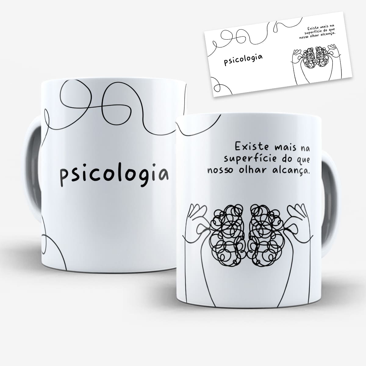 Arte Para Caneca Profissões Psicologia Minimalista - Arquivo Digital Sublimação