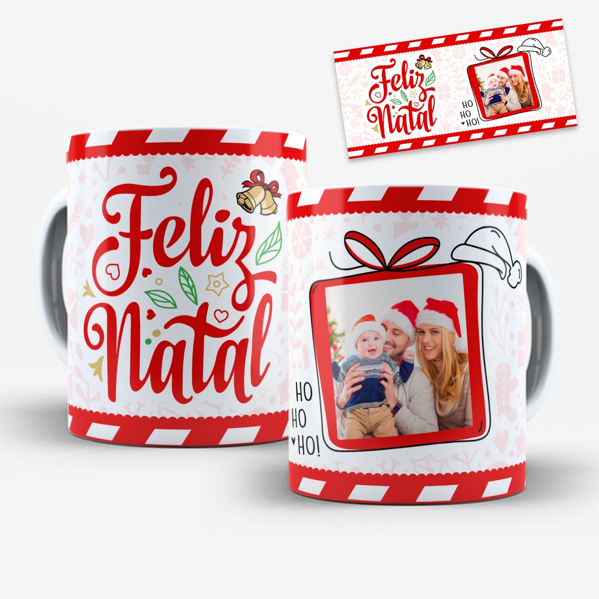 Arte Para Caneca Feliz Natal Com Foto - Arquivo Digital Sublimação