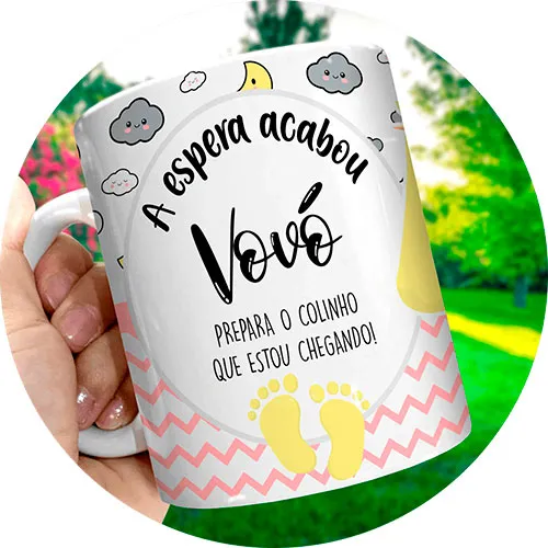 Artes Para Caneca Revelação de Gravidez